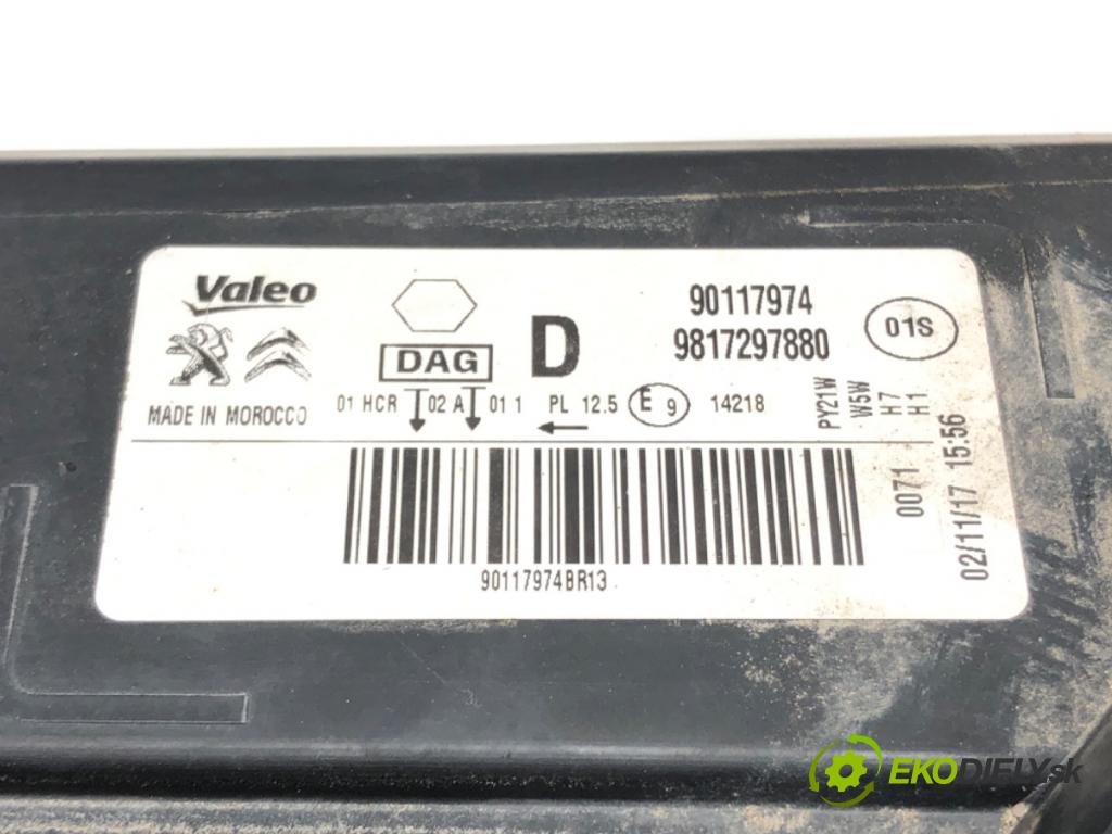 CITROEN C-ELYSEE (DD_) 2012 - 2022    1.6 VTi 115 85 kW [115 KM] benzyna 2012 - 2022  Svetlomet pravy predný 9817297880