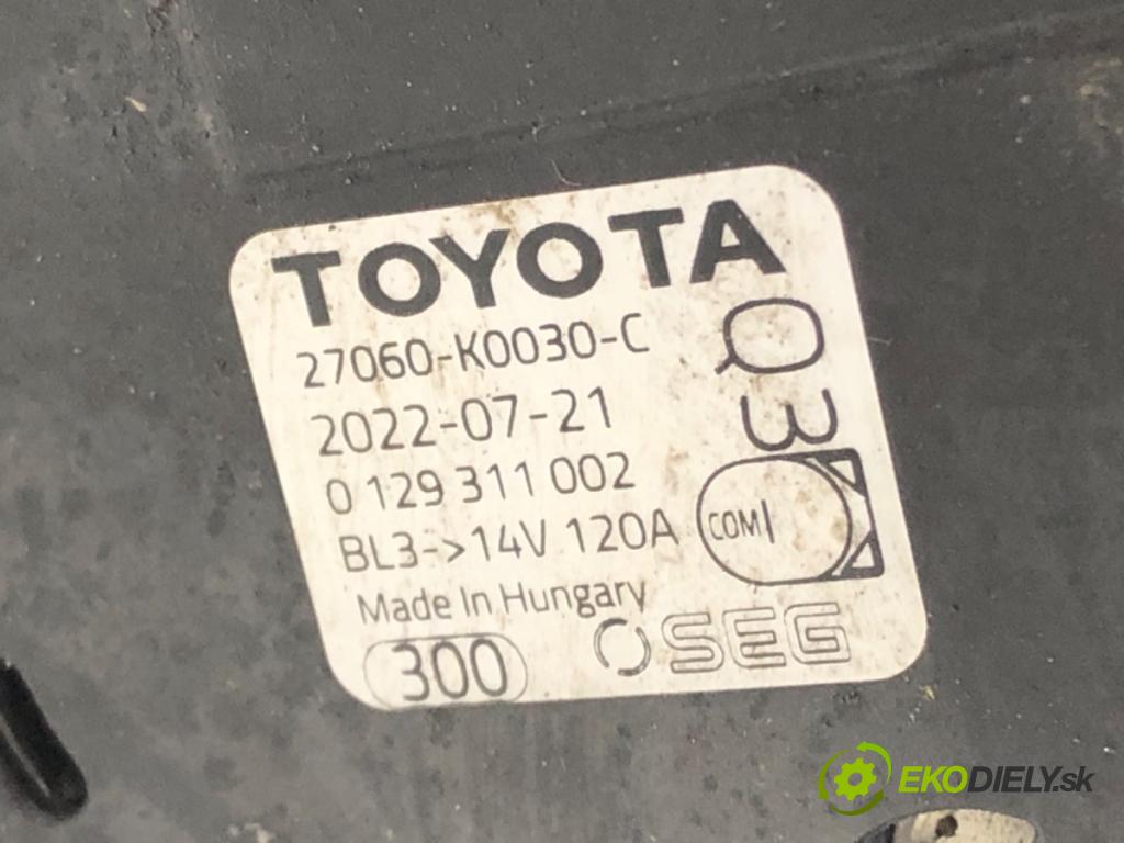 TOYOTA COROLLA sedan (_E21_) 2019 - 2022    1.6 VVTi Flexfuel (ZRE210_) 92 kW [125 KM] Benzyna  Alternátor 27060-K0030-C (Alternátory)