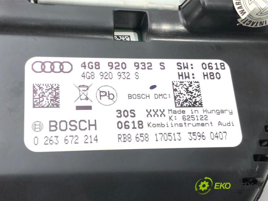 AUDI A6 C7 (4G2, 4GC) 2010 - 2018    3.0 TDI quattro 180 kW [245 KM] olej napędowy 2011  Prístrojovka 4G8920932S (Prístrojové dosky, displeje)
