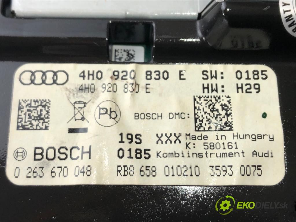 AUDI A8 D4 (4H2, 4H8, 4HC, 4HL) 2009 - 2018    4.2 FSI quattro 273 kW [371 KM] benzyna 2009 - 201  Prístrojovka 4H0920830E (Prístrojové dosky, displeje)