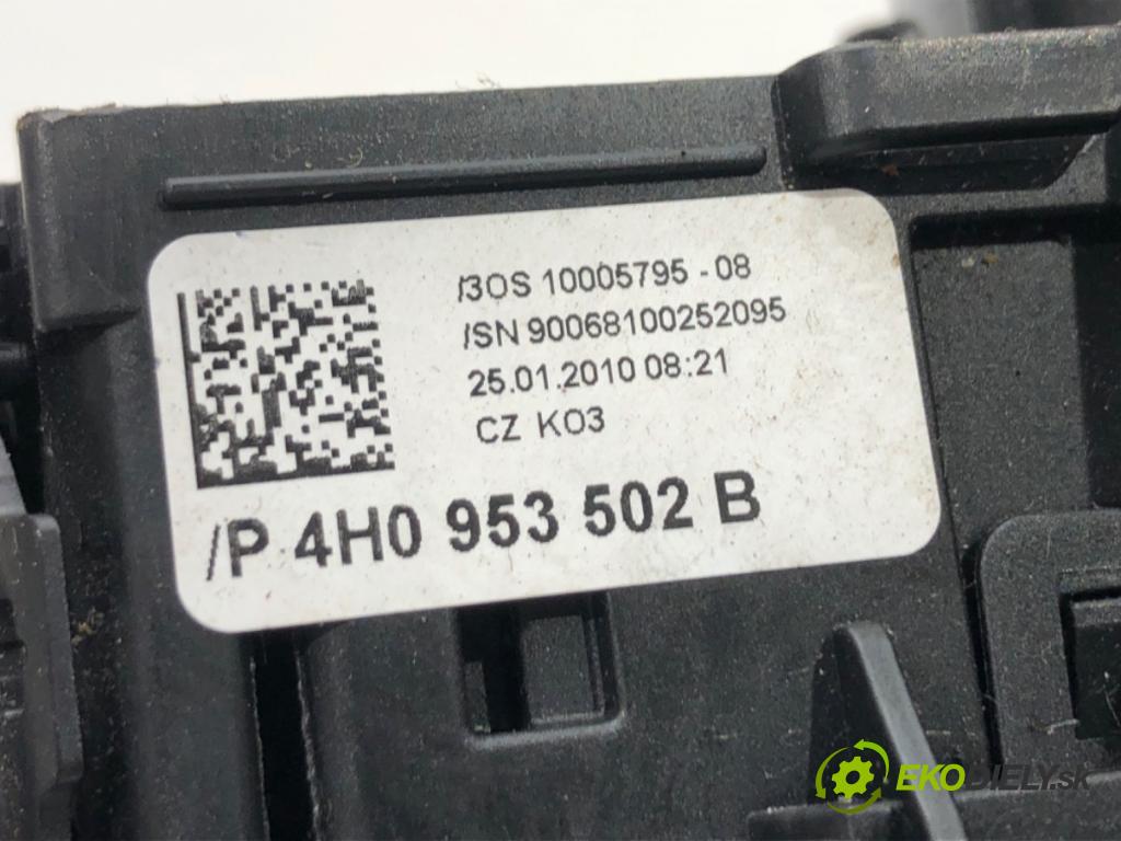 AUDI A8 D4 (4H2, 4H8, 4HC, 4HL) 2009 - 2018    4.2 FSI quattro 273 kW [371 KM] benzyna 2009 - 201  Prepínač kombinovaný 4H0953502B (Prepínače, spínače, tlačidlá a ovládače kúrenia)