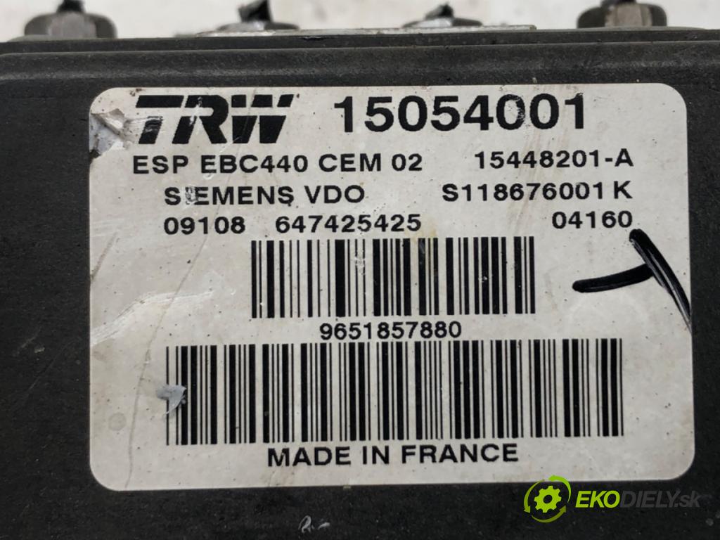 PEUGEOT 407 (6D_) 2004 - 2011    2.0 HDi 135 (6DRHRH, 6DRHRE, 6DRHRG, 6DRHRJ) 100 k  Pumpa ABS 15054001 (Pumpy ABS)