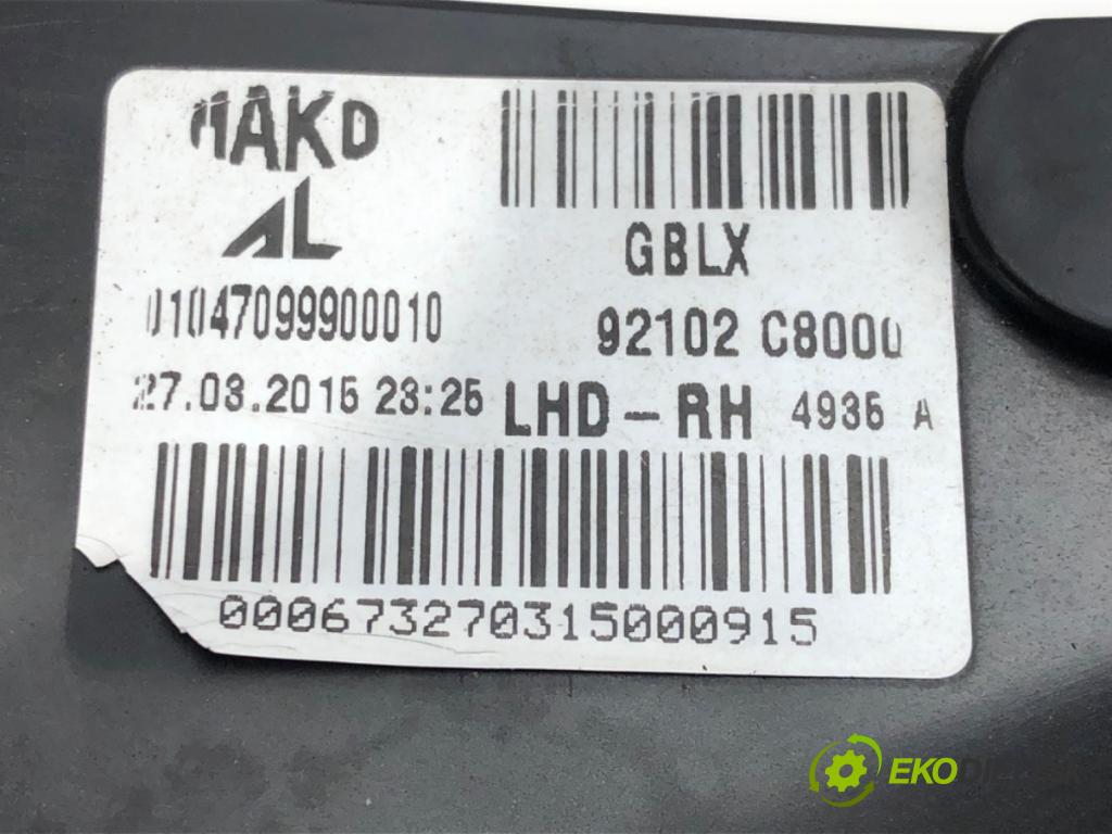 HYUNDAI i20 II (GB, IB) 2014 - 2022    1.2 62 kW [84 KM] benzyna 2014 - 2022  Svetlomet pravy predný 92102-C8000