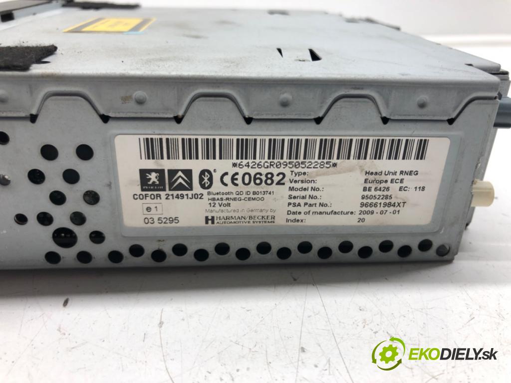 PEUGEOT 3008 nadwozie wielkoprzestrzenne (MPV) (0U_) 2009 - 2017    1.6 HDi 80 kW [109 KM] olej napędowy 2009 - 2016  RADIO Navigácia 96661984XT (Audio zariadenia)