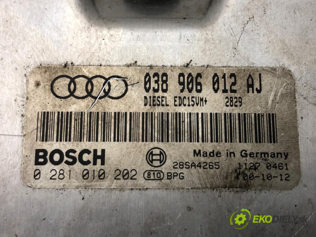 AUDI A6 C5 Avant (4B5) 1997 - 2005    2.5 TDI quattro 132 kW [180 KM] olej napędowy 2000  riadiaca jednotka Motor 038906012AJ (Riadiace jednotky)