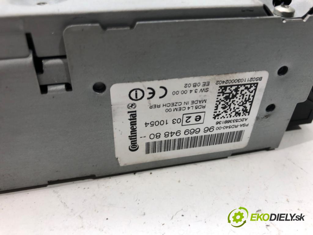 PEUGEOT 508 I (8D_) 2010 - 2018    1.6 HDi 82 kW [112 KM] olej napędowy 2010 - 2018  RADIO 9666994880 (Audio zariadenia)