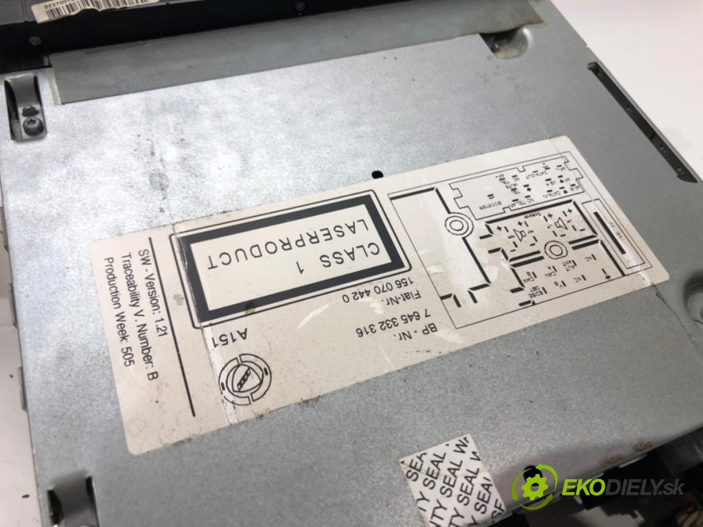 ALFA ROMEO 159 (939_) 2005 - 2012    1.9 JTDM 8V (939AXE1B, 939BXE1B, 939BXH1B) 85 kW [  RADIO 7645332316 (Audio zariadenia)