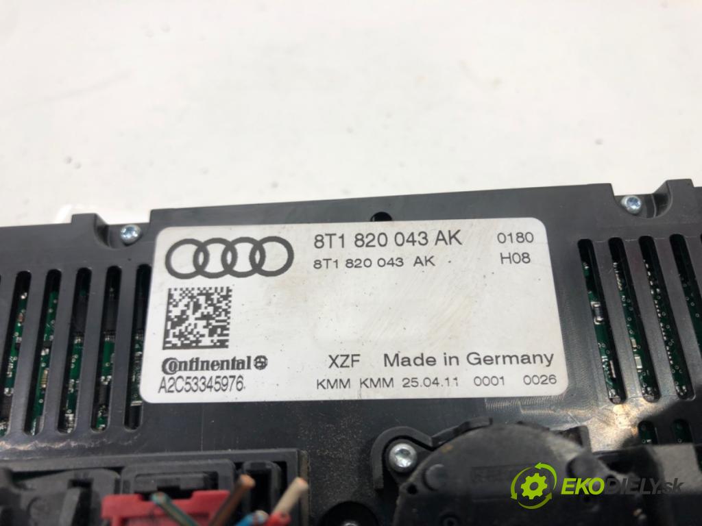 AUDI A4 B8 Avant (8K5) 2007 - 2015    2.0 TDI quattro 105 kW [143 KM] olej napędowy 2008  Panel ovládania kúrenia 8T1820043AK (Prepínače, spínače, tlačidlá a ovládače kúrenia)