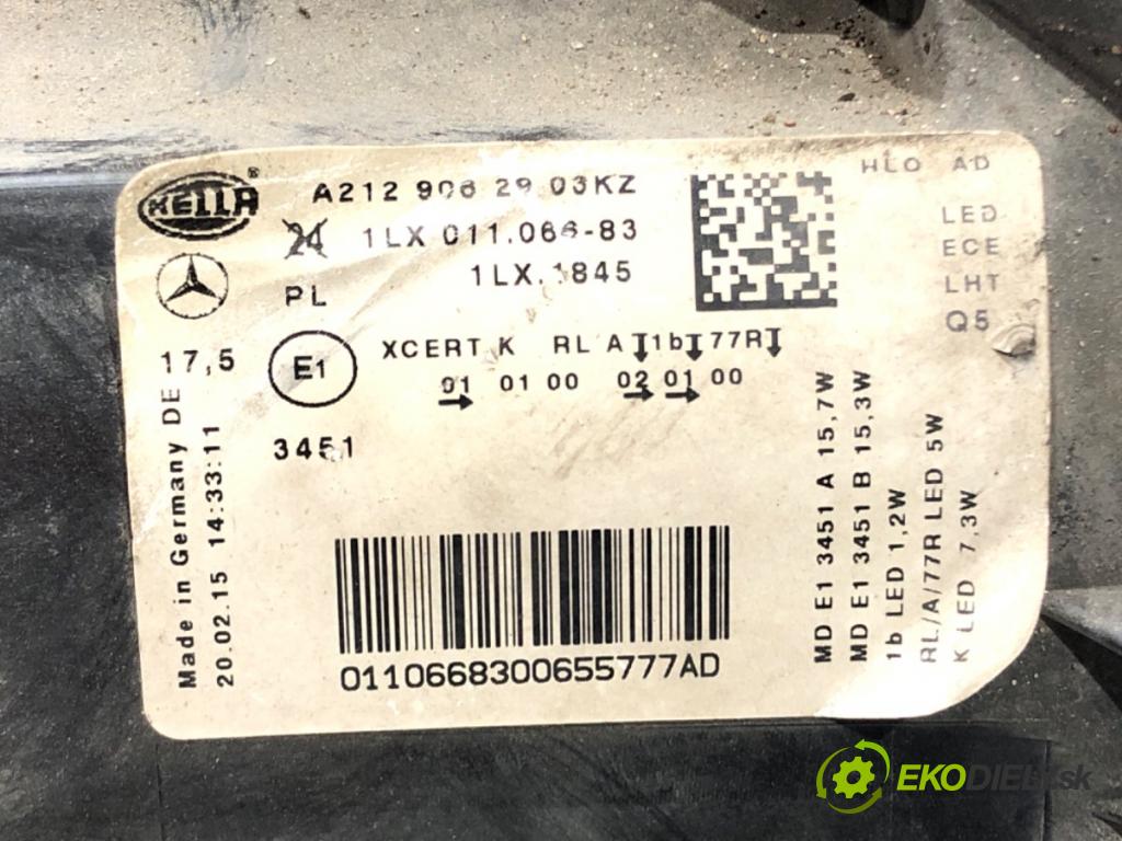 MERCEDES-BENZ KLASA E (W212) 2009 - 2016 E 200 CDI / BlueTEC (212.005, 212.006) 100 kW [136 Svetlomet ľavy predný LED A2129062903