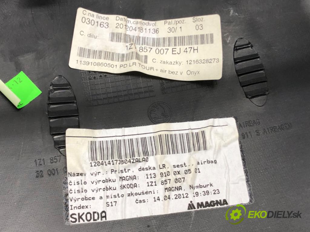 SKODA OCTAVIA II (1Z3) 2004 - 2013    1.6 LPG 75 kW [102 KM] Benzyna / gaz samochodowy (  Palubná doska  (Palubné dosky)