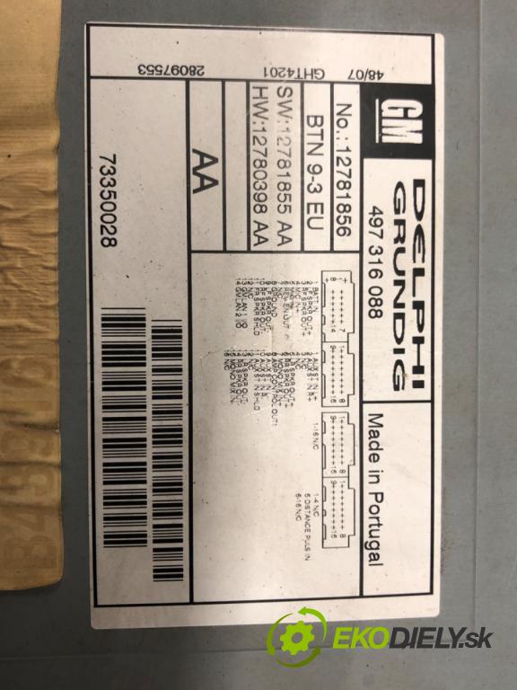 SAAB 9-3 (YS3F, E79, D79, D75) 2002 - 2015    1.9 TiD 88 kW [120 KM] olej napędowy 2004 - 2015  RADIO 12781856 (Audio zariadenia)