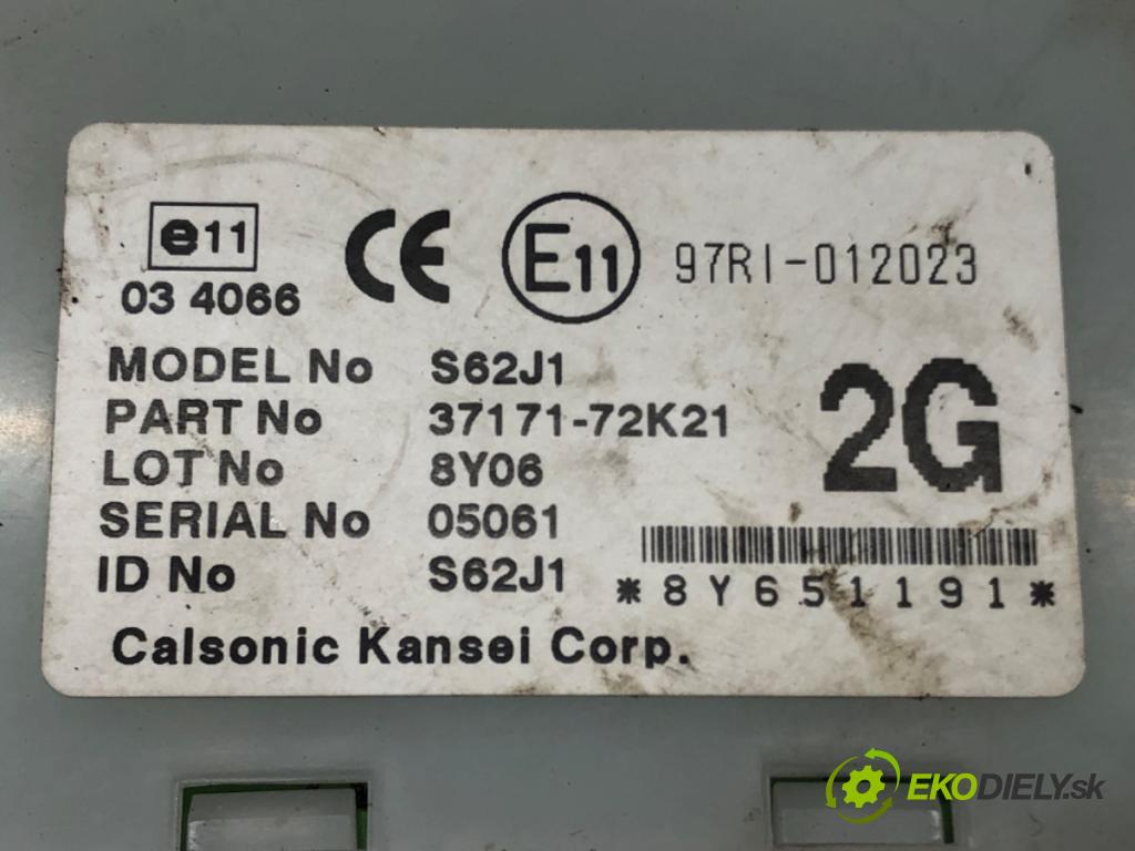 SUZUKI SWIFT III (MZ, EZ) 2005 - 2022    1.5 (RS 415) 75 kW [102 KM] benzyna 2005 - 2022  Modul Riadiaca jednotka 37171-72K21 (Ostatné)