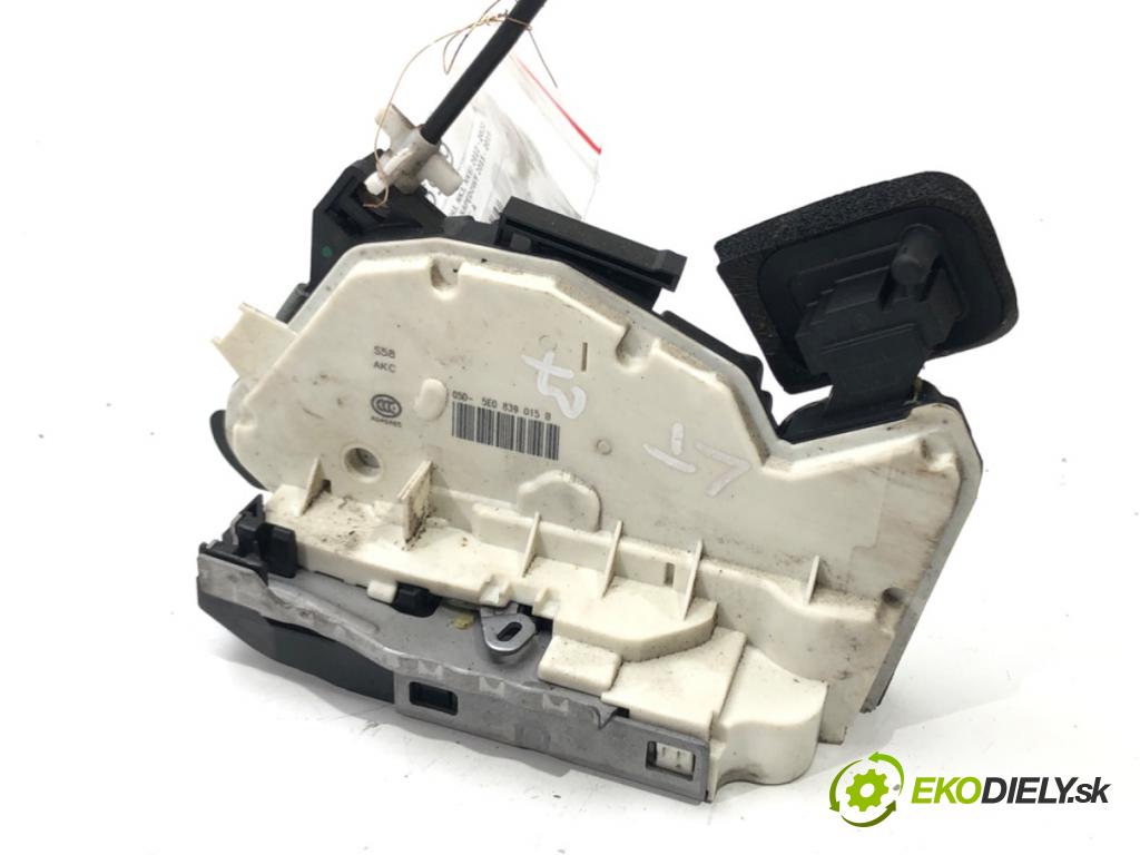 SKODA RAPID (NH3, NK3, NK6) 2012 - 2022    1.6 TDI 85 kW [115 KM] olej napędowy 2015 - 2019  zámok dveře levý zadní část 5E0839015B