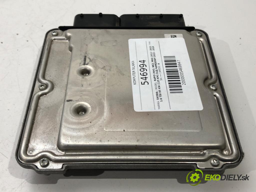 SKODA RAPID (NH3, NK3, NK6) 2012 - 2022    1.6 TDI 85 kW [115 KM] olej napędowy 2015 - 2019  riadiaca jednotka Motor 04L907309E (Riadiace jednotky)