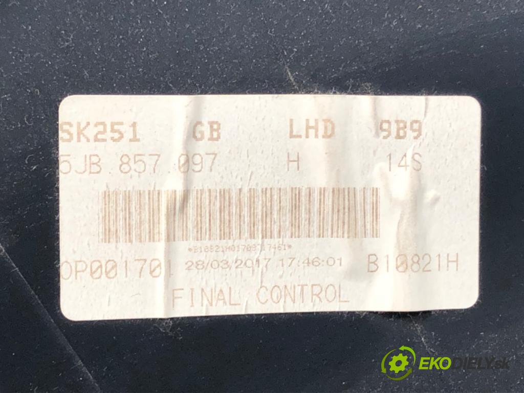 SKODA RAPID (NH3, NK3, NK6) 2012 - 2022    1.6 TDI 85 kW [115 KM] olej napędowy 2015 - 2019  Priehradka, kastlík spolujazdca  (Priehradky, kastlíky)