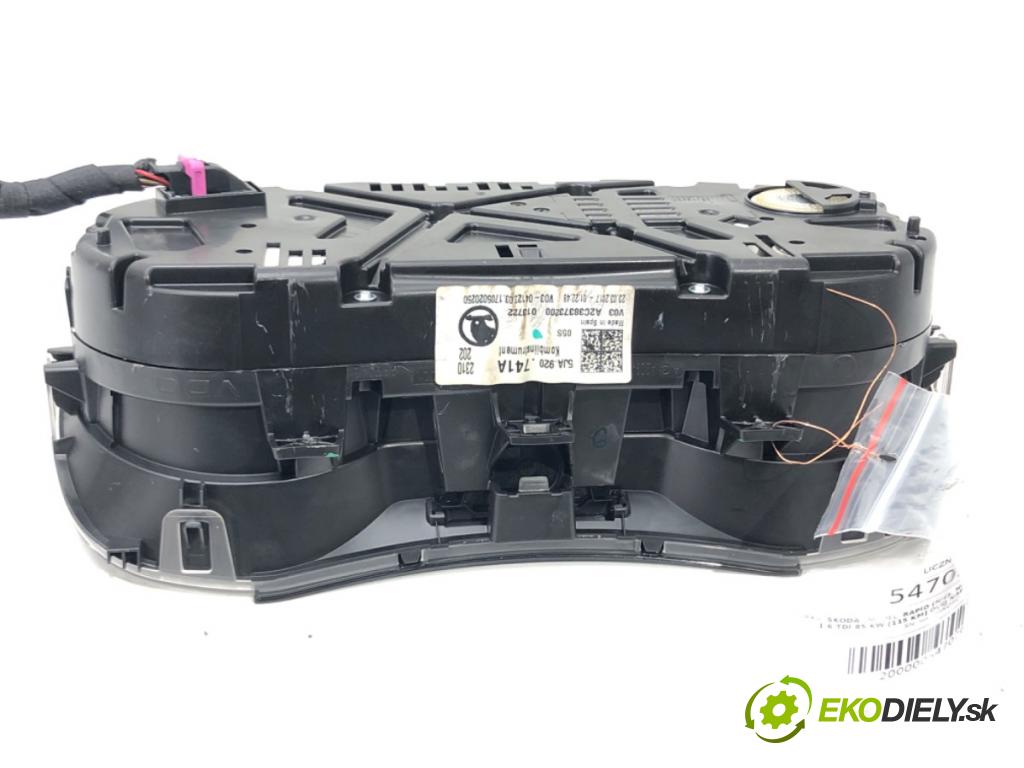 SKODA RAPID (NH3, NK3, NK6) 2012 - 2022    1.6 TDI 85 kW [115 KM] olej napędowy 2015 - 2019  Prístrojovka 5JA920741A (Prístrojové dosky, displeje)