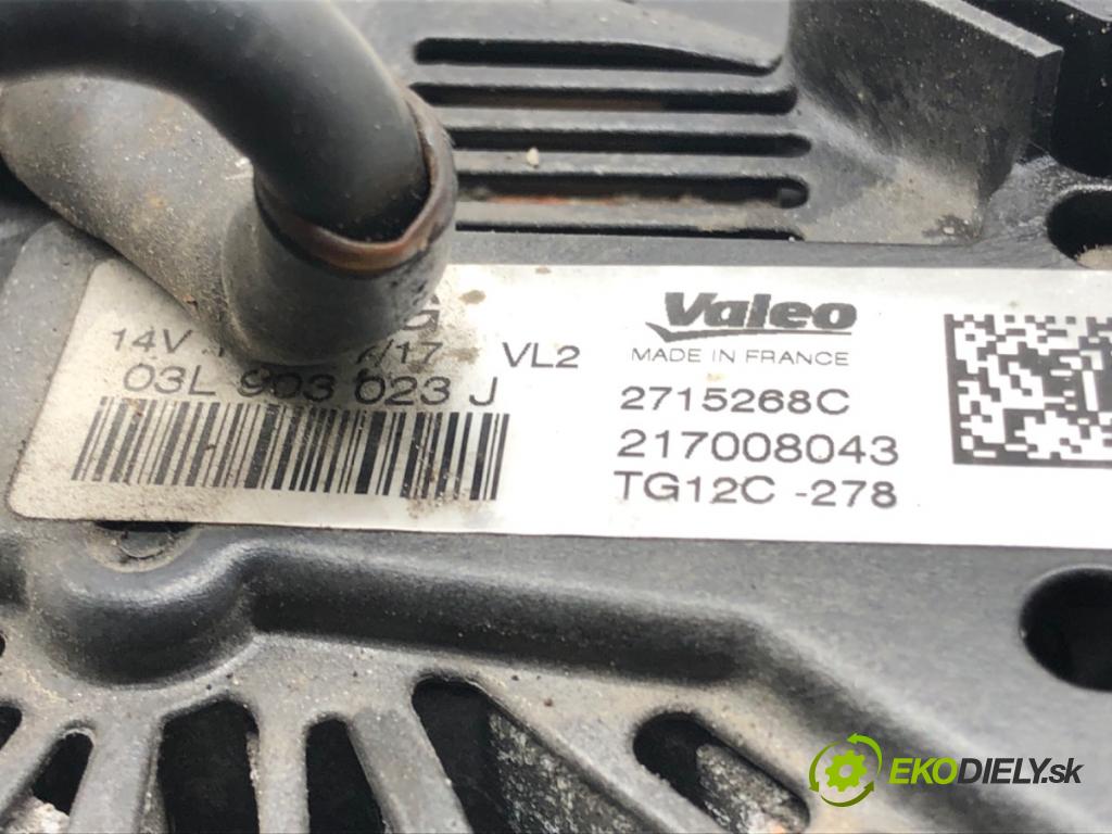 SKODA RAPID (NH3, NK3, NK6) 2012 - 2022    1.6 TDI 85 kW [115 KM] olej napędowy 2015 - 2019  Alternátor 03L903023J (Alternátory)
