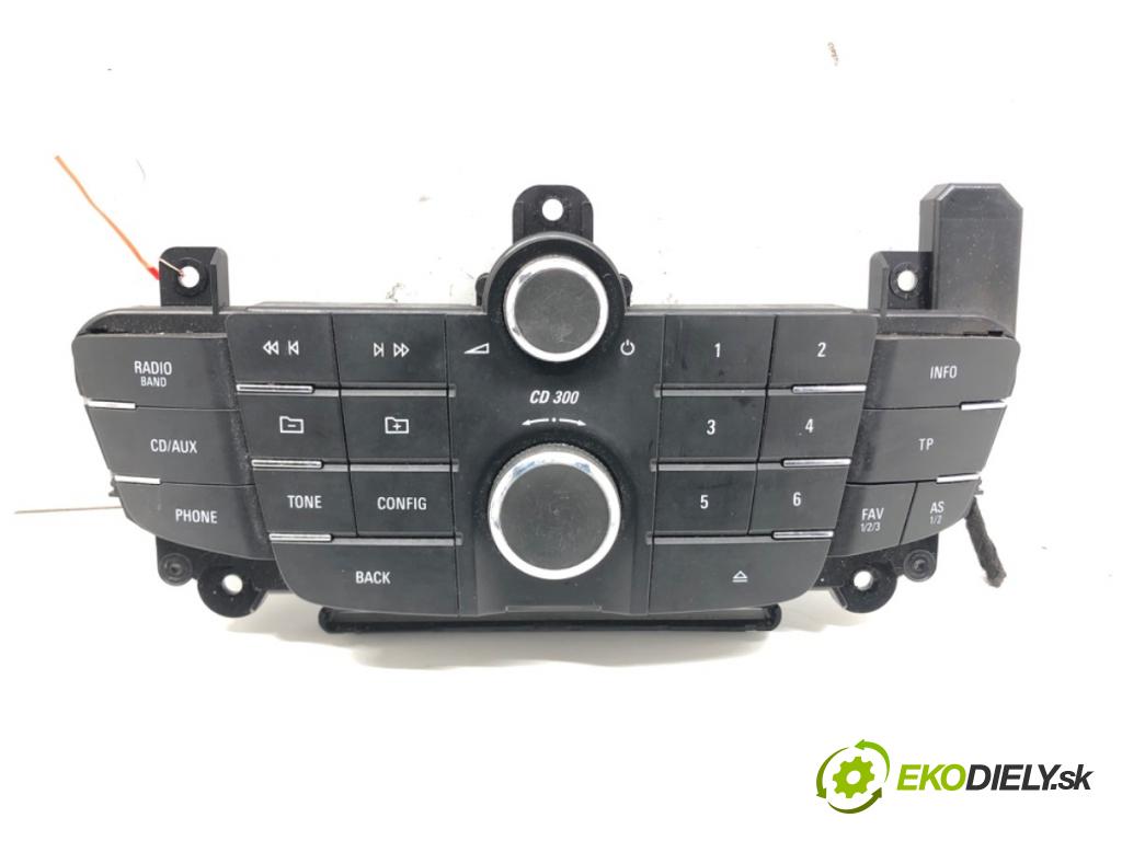 OPEL INSIGNIA A (G09) 2008 - 2017    2.0 CDTI (68) 118 kW [160 KM] olej napędowy 2008 -  Panel ovládania radia 13273252 (Prepínače, spínače, tlačidlá a ovládače kúrenia)