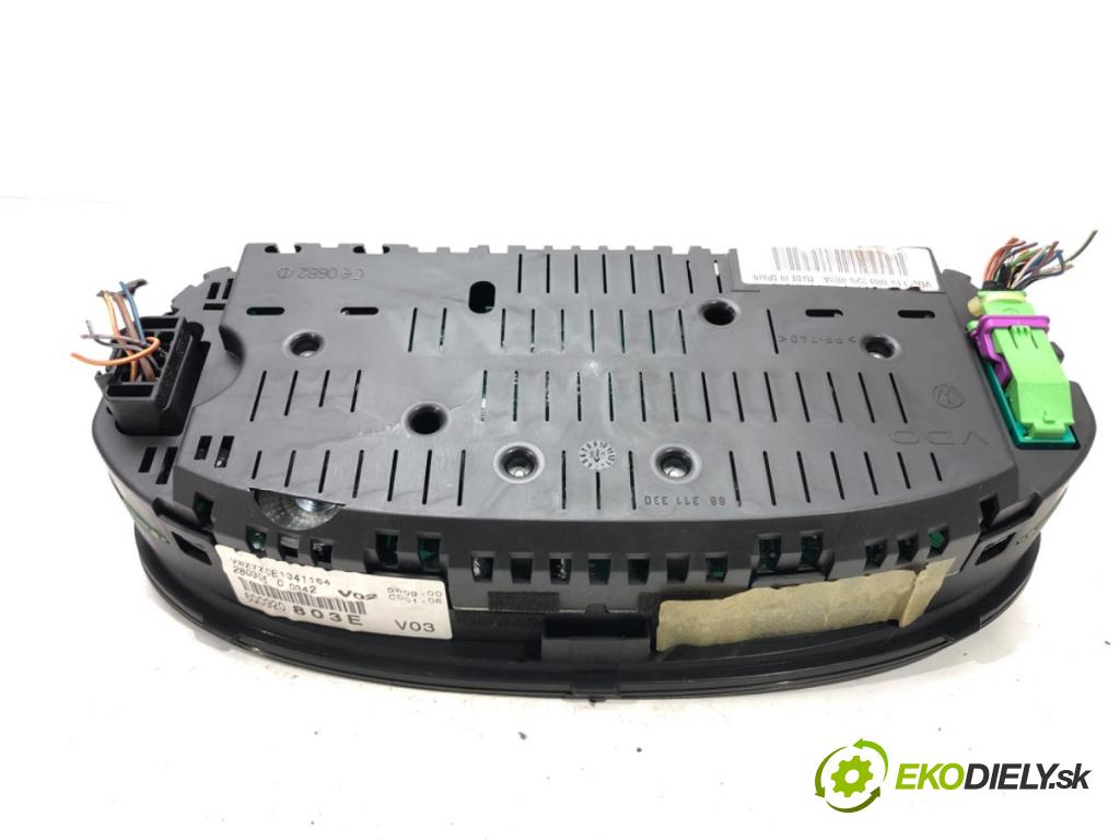VW POLO (9N_, 9A_) 2001 - 2014    1.2 12V 47 kW [64 KM] benzyna 2001 - 2007  Prístrojovka 6Q0920803E (Prístrojové dosky, displeje)