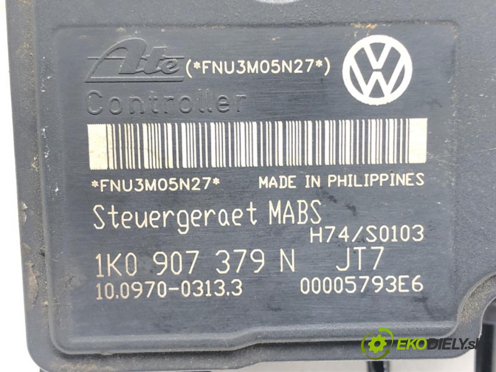 VW GOLF V (1K1) 2003 - 2010    1.9 TDI 77 kW [105 KM] olej napędowy 2003 - 2008  pumpa ABS 1K0907379N (Pumpy brzdové)