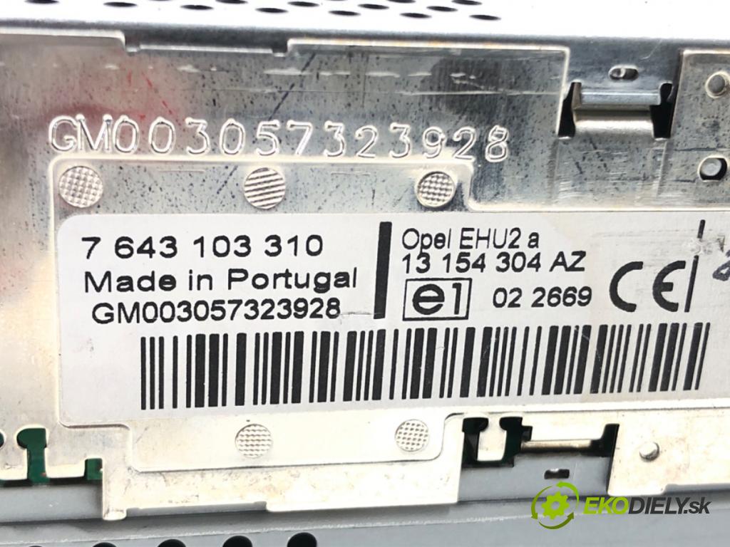 OPEL ZAFIRA B Nadwozie pełne/minivan (A05) 2005 - 2015    1.9 CDTI VAN (M75) 110 kW [150 KM] olej napędowy 2  RADIO 13154304 (Audio zariadenia)