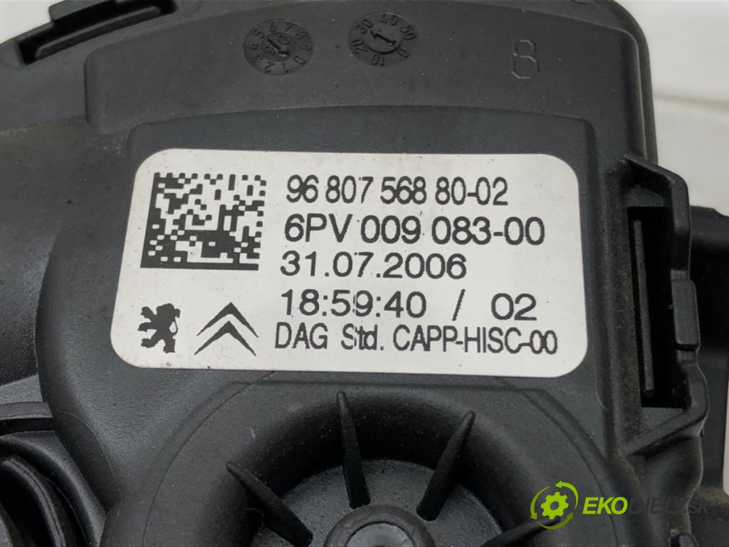 PEUGEOT 207 (WA_, WC_) 2006 - 2015    1.4 HDi 50 kW [68 KM] olej napędowy 2006 - 2015  Potenciometer plynového pedálu 9680756880 (Pedále)