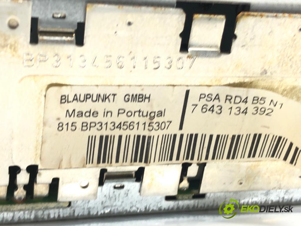 CITROEN C4 coupe (LA_) 2004 - 2013    1.6 HDi 80 kW [109 KM] olej napędowy 2004 - 2011  RADIO 7643134392 (Audio zariadenia)