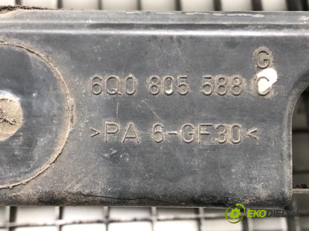 VW POLO (9N_, 9A_) 2001 - 2014    1.2 12V 47 kW [64 KM] benzyna 2001 - 2007  držák přední část 6Q0805588C (Výztuhy přední)