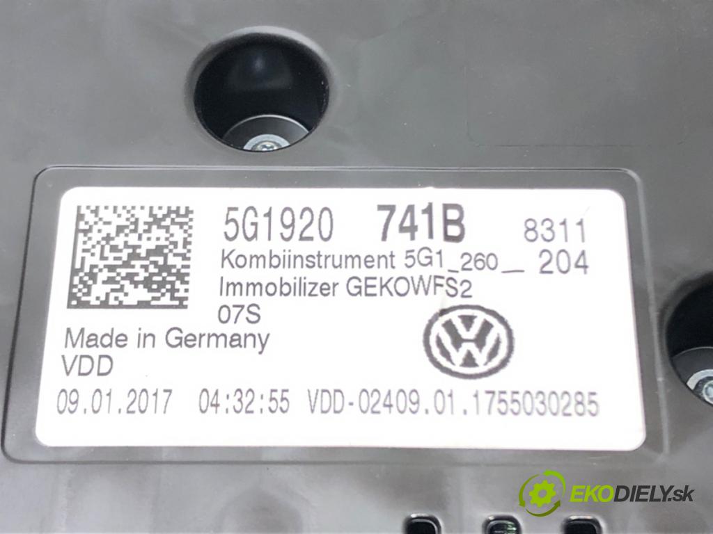 VW GOLF VII Variant (BA5, BV5) 2013 - 2022    1.6 TDI 81 kW [110 KM] olej napędowy 2013 - 2017  Prístrojovka 5G1920741B (Prístrojové dosky, displeje)