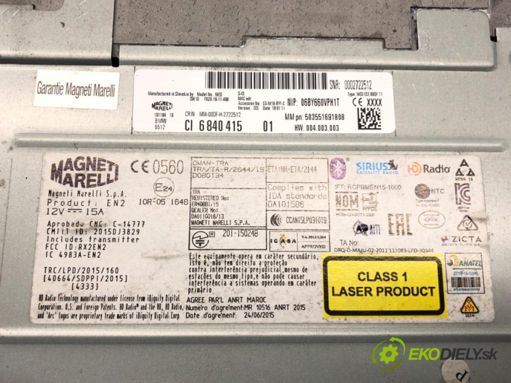 BMW 3 (F30, F80) 2011 - 2018    340 i xDrive 240 kW [326 KM] benzyna 2015 - 2018  RADIO Navigácia 6840415 (Audio zariadenia)