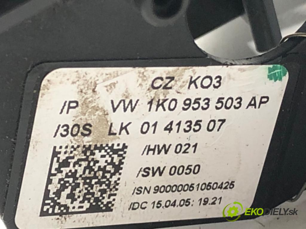 VW TOURAN (1T1, 1T2) 2003 - 2010    1.9 TDI 77 kW [105 KM] olej napędowy 2003 - 2010  Prepínač kombinovaný 1K0953503AP (Prepínače, spínače, tlačidlá a ovládače kúrenia)