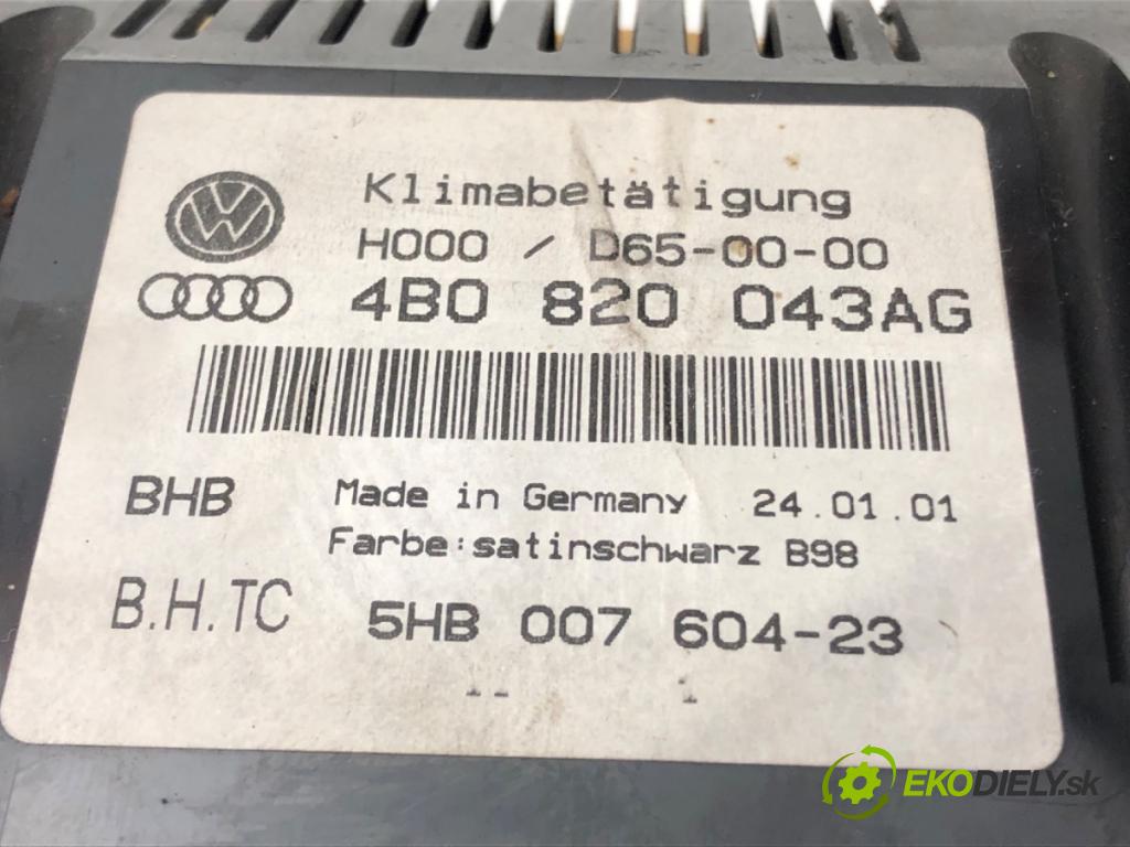 AUDI ALLROAD C5 (4BH) 2000 - 2005    2.5 TDI quattro 132 kW [180 KM] olej napędowy 2000  Panel ovládania kúrenia 4B0820043AG (Prepínače, spínače, tlačidlá a ovládače kúrenia)