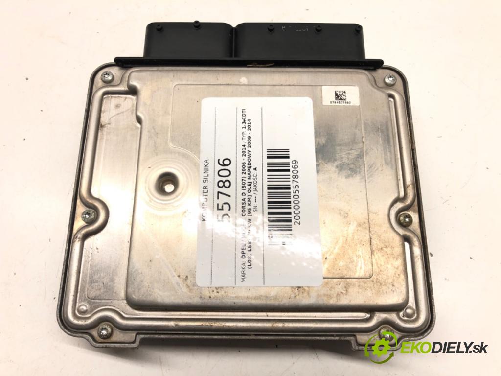 OPEL CORSA D (S07) 2006 - 2014    1.3 CDTI (L08, L68) 70 kW [95 KM] olej napędowy 20  riadiaca jednotka Motor 55590116 0281019615 (Riadiace jednotky)