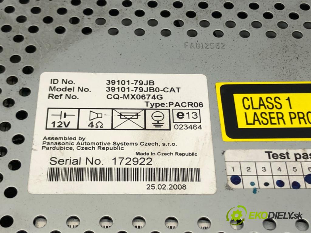 SUZUKI SX4 (EY, GY) 2006 - 2022    1.6 LPG 79 kW [107 KM] Benzyna / gaz samochodowy (  RADIO 39101-79JB (Audio zariadenia)