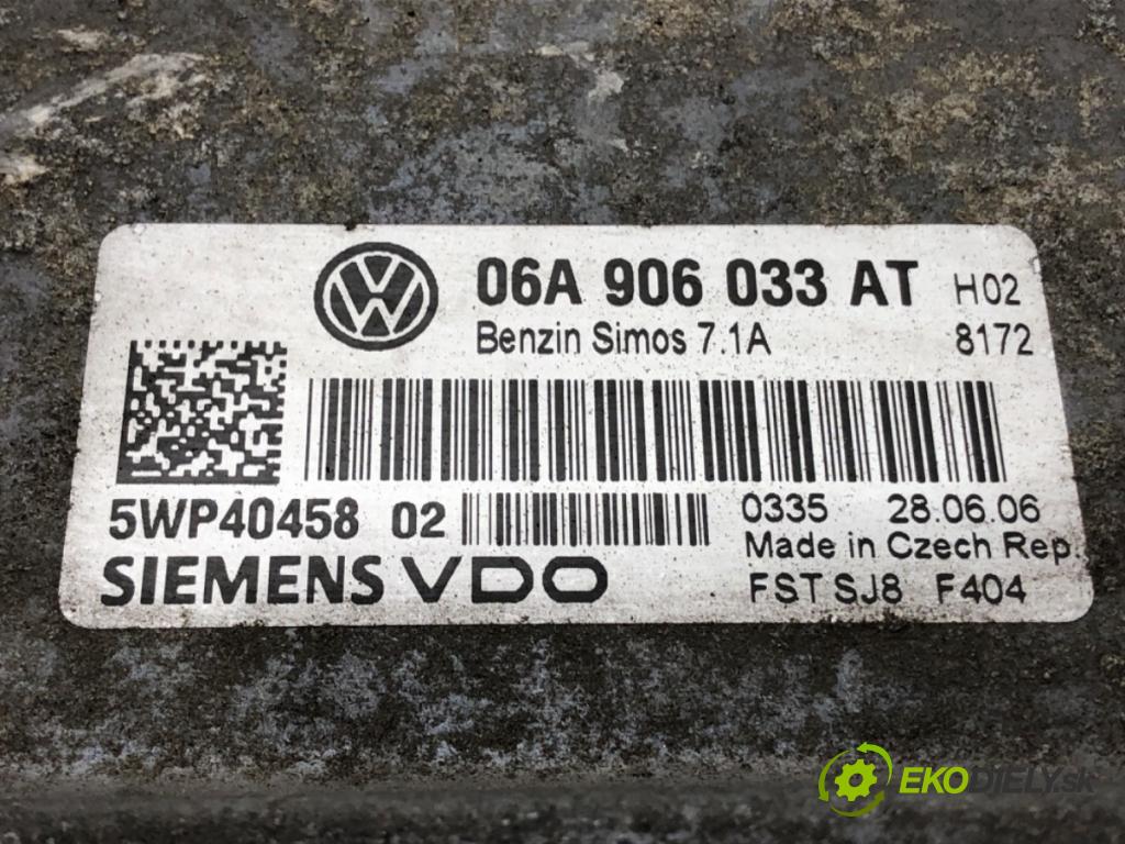 VW PASSAT B6 (3C2) 2005 - 2010    1.6 75 kW [102 KM] benzyna 2005 - 2010  riadiaca jednotka Motor 06A906033AT (Riadiace jednotky)