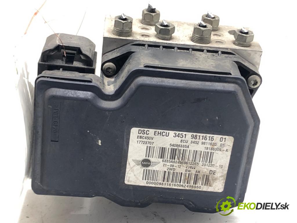 MINI MINI CLUBMAN (R55) 2006 - 2015    Cooper D 82 kW [112 KM] olej napędowy 2010 - 2014  Pumpa ABS 9811616 (Pumpy ABS)