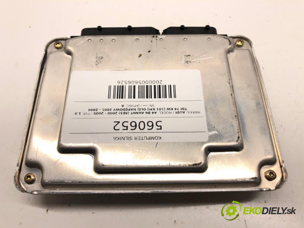 AUDI A4 B6 Avant (8E5) 2000 - 2005    1.9 TDI 74 kW [101 KM] olej napędowy 2001 - 2004  riadiaca jednotka Motor 038906019JP (Riadiace jednotky)