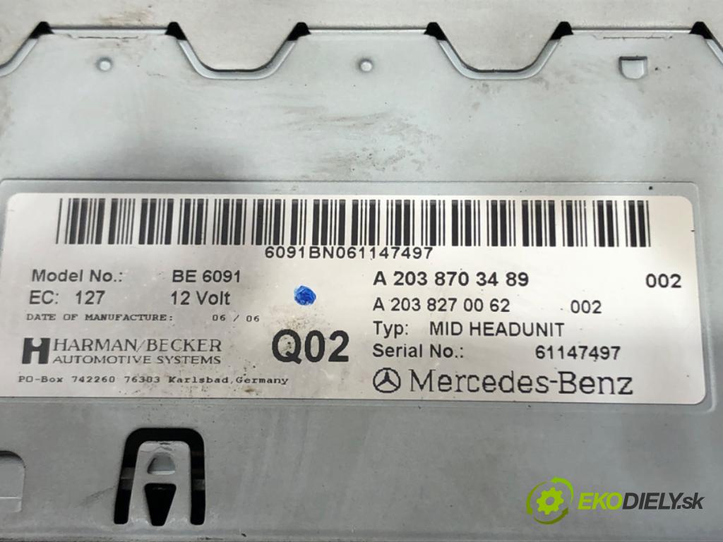 MERCEDES-BENZ KLASA C (W203) 2000 - 2007    C 200 CDI (203.007) 90 kW [122 KM] olej napędowy 2  RADIO A2038703489 (Audio zariadenia)