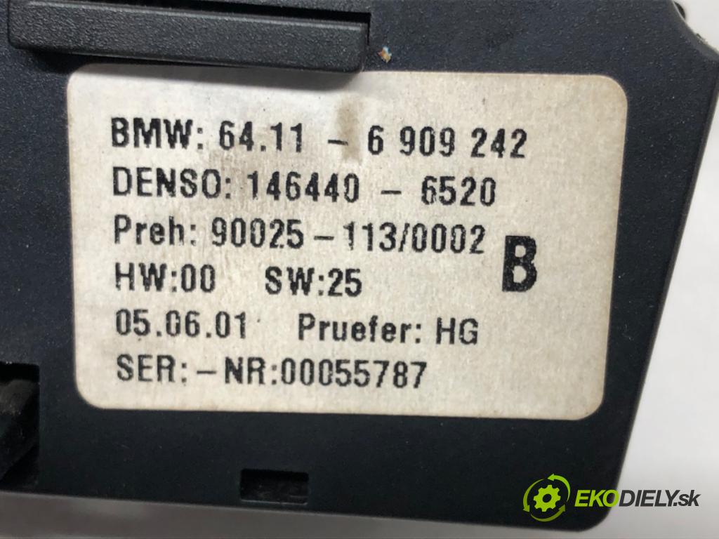 BMW 5 Touring (E39) 1996 - 2004    520 i 125 kW [170 KM] benzyna 2000 - 2003  Panel ovládania kúrenia 6909242 (Prepínače, spínače, tlačidlá a ovládače kúrenia)