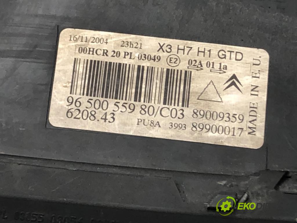 CITROEN C5 II (RC_) 2004 - 2022    1.6 HDi (RC8HZB) 80 kW [109 KM] olej napędowy 2004  Svetlomet ľavy predný 9650055980