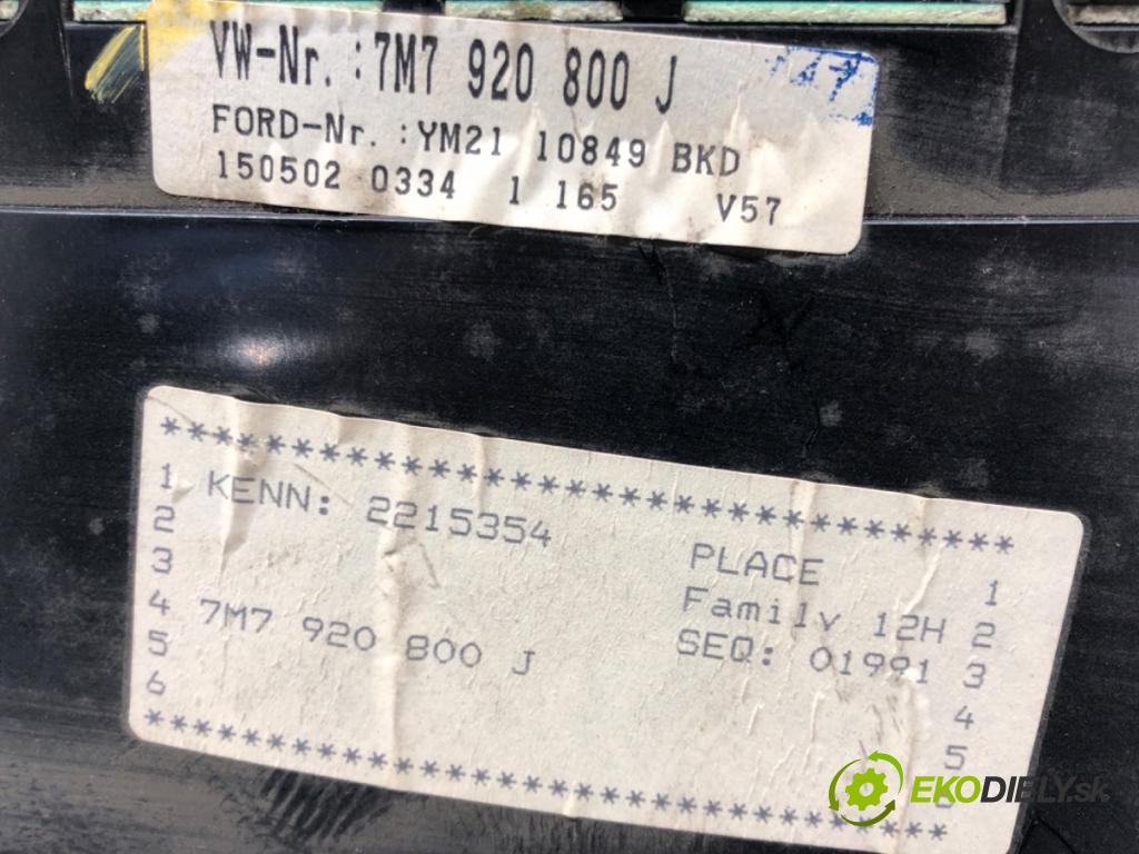 SEAT ALHAMBRA (7V8, 7V9) 1996 - 2010    1.9 TDI 85 kW [115 KM] olej napędowy 2000 - 2010  Prístrojovka 7M7920800J (Prístrojové dosky, displeje)