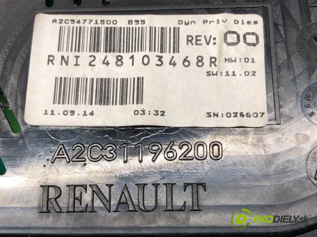 RENAULT MEGANE III Grandtour (KZ0/1) 2008 - 2022    1.5 dCi (KZ09, KZ0D, KZ1G, KZ29, KZ14, KZ1W, KZ10,  prístrojovka 248103468R (Přístrojové desky, displeje)