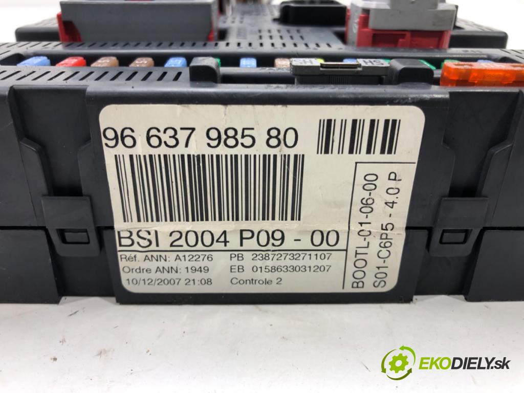 CITROEN C4 I (LC_) 2004 - 2014    1.6 16V 80 kW [109 KM] benzyna 2004 - 2011  modul BSI 9663798580 (Pojistkové skříňky)