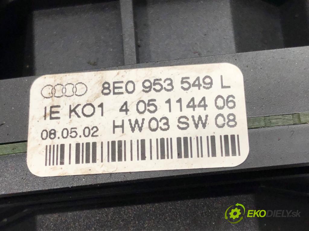 AUDI A4 B6 Avant (8E5) 2000 - 2005    3.0 quattro 162 kW [220 KM] benzyna 2001 - 2004  Prepínač kombinovaný 8E0953549L (Prepínače, spínače, tlačidlá a ovládače kúrenia)