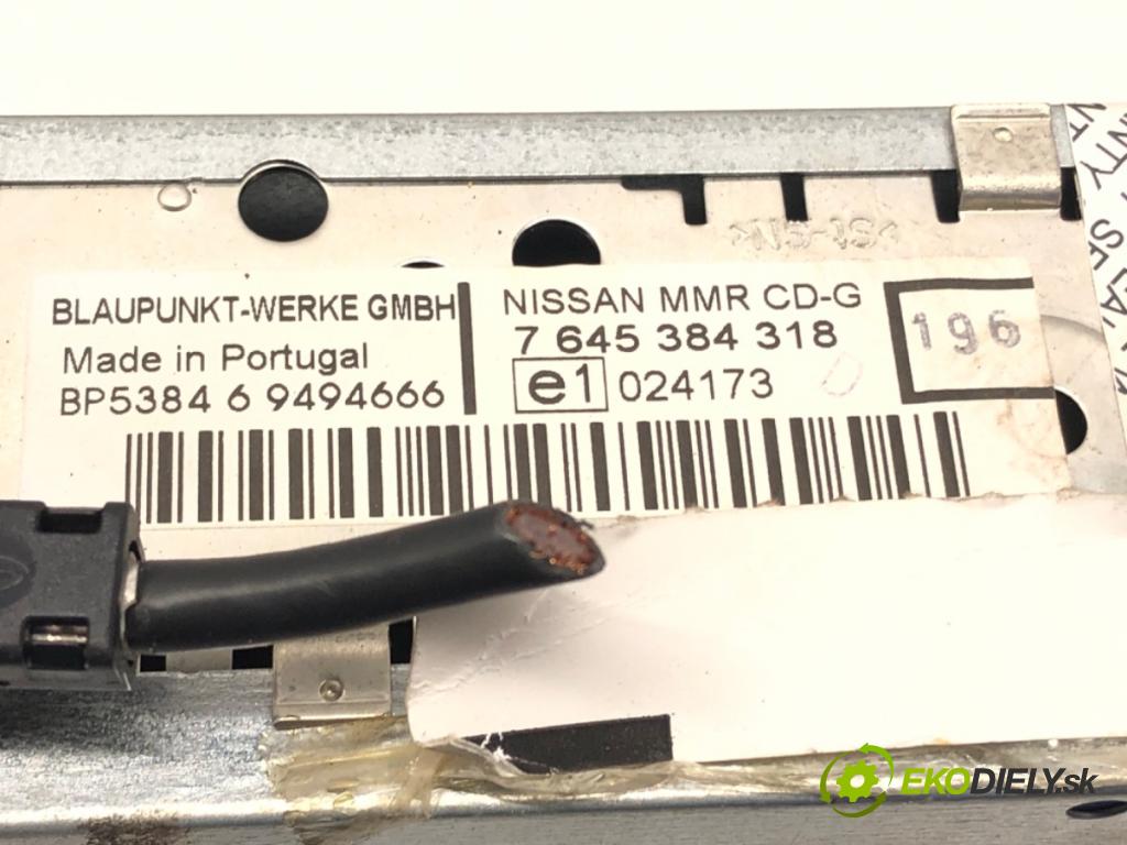 NISSAN MICRA III (K12) 2002 - 2010    1.2 16V 48 kW [65 KM] benzyna 2003 - 2010  RADIO 7645384318 (Audio zariadenia)