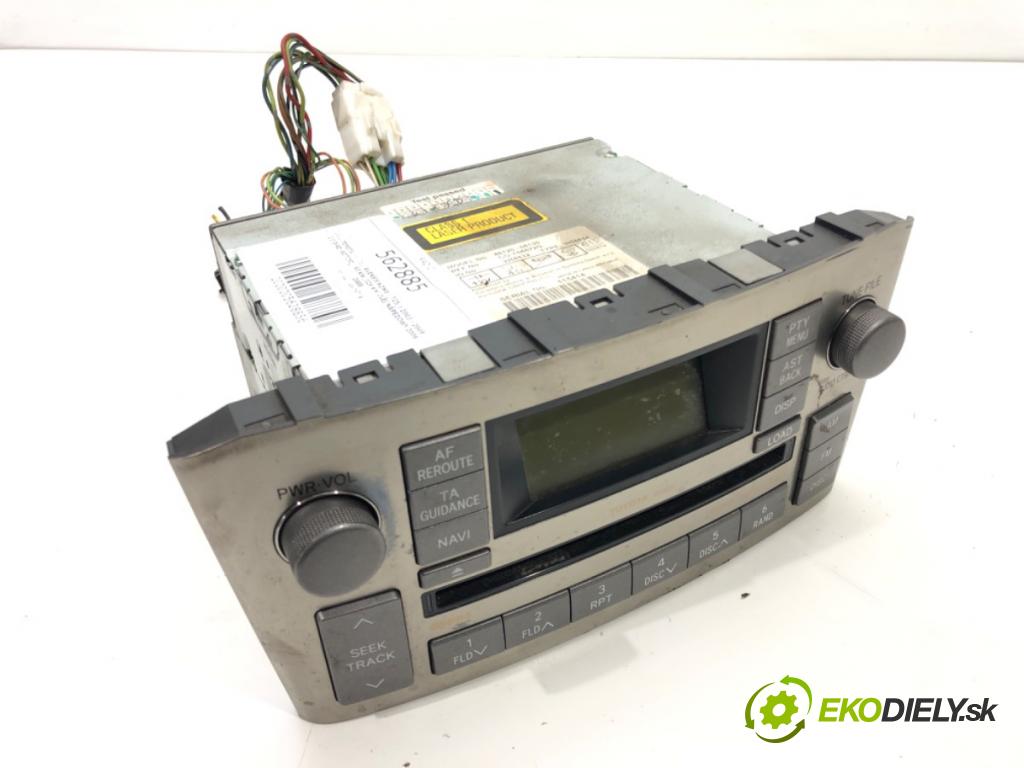 TOYOTA AVENSIS Kombi (_T25_) 2003 - 2008    2.0 D-4D (ADT250_) 93 kW [126 KM] olej napędowy 20  RADIO 86120-05130 (Audio zariadenia)