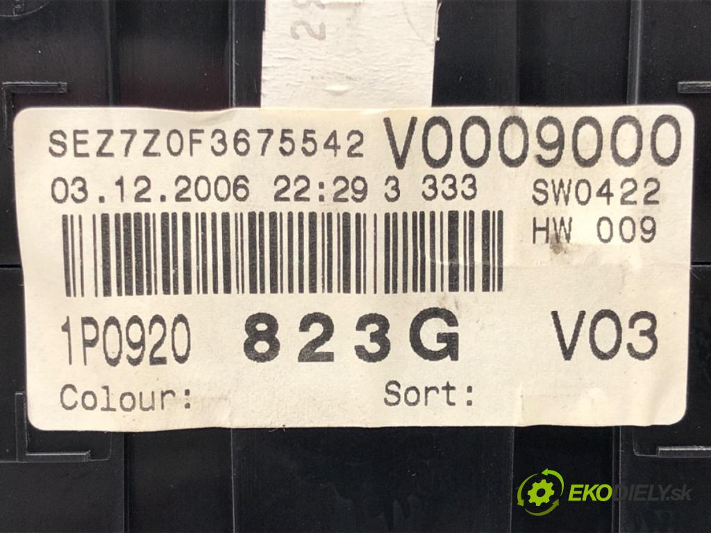SEAT LEON (1P1) 2005 - 2013    1.9 TDI 77 kW [105 KM] olej napędowy 2005 - 2010  Prístrojovka 1P0920823G (Prístrojové dosky, displeje)