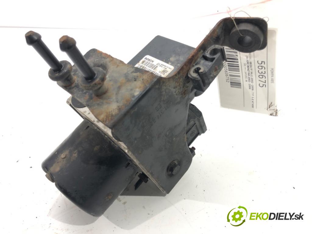 SEAT IBIZA III (6L1) 2002 - 2009    1.2 47 kW [64 KM] benzyna 2002 - 2006  Pumpa ABS 0265800003 (Pumpy ABS)