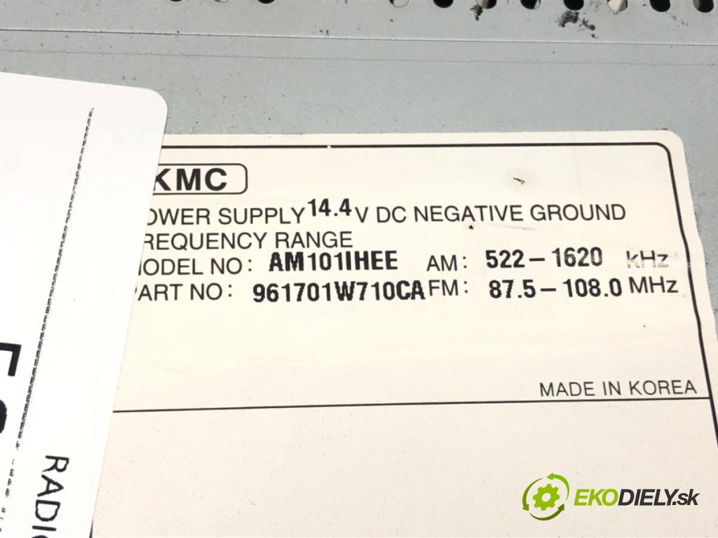 KIA RIO III (UB) 2011 - 2017    1.2 CVVT 62 kW [84 KM] benzyna 2014 - 2017  RADIO 961701W710CA (Audio zariadenia)