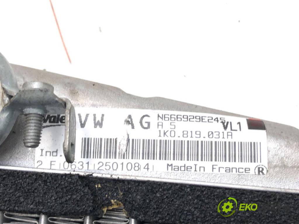 SEAT ALTEA (5P1) 2004 - 2022    1.9 TDI 77 kW [105 KM] olej napędowy 2004 - 2022  topné těleso radiátor topení 1K0819031A (Radiátory topení)
